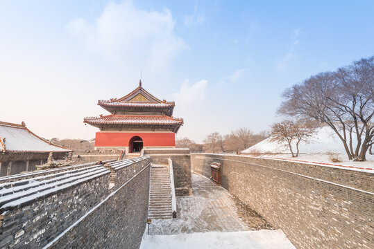 冬天雪后的沈阳清昭陵