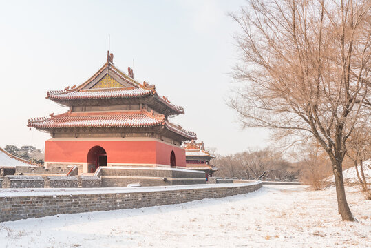 冬天雪后的沈阳清昭陵