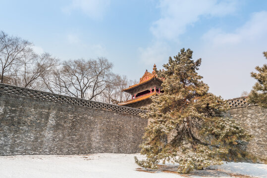 冬天雪后的沈阳清昭陵