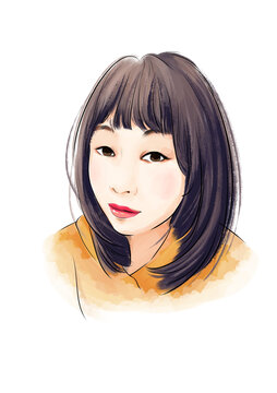 手繪女頭