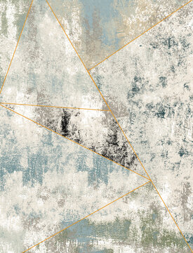 新中式几何抽象地毯
