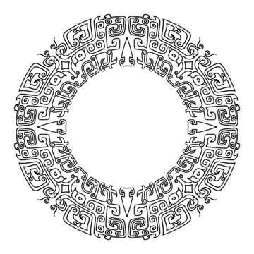 青銅紋圓環(huán)矢量