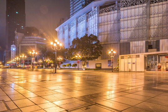 解放碑步行街的夜景