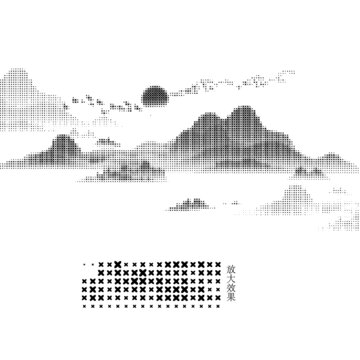 X形狀山水鏤空