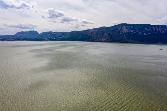 航拍昆明滇池星海半岛湿地公园