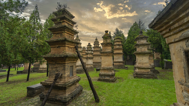 河南登封少林寺景区塔林