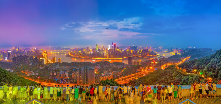 重庆市容夜景全景图