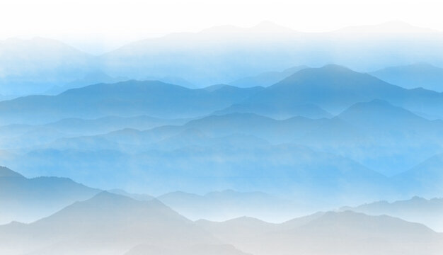 藍(lán)色水墨畫