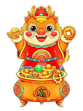國(guó)潮聚寶盆財(cái)神龍?jiān)? loading=