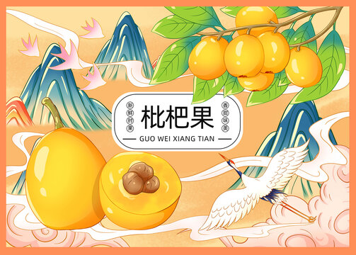枇杷插畫手繪