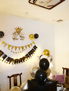 生日派对场景布置气球