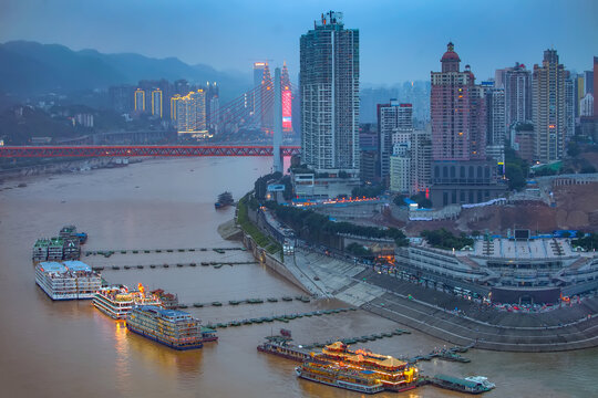 重庆市朝天门码头夜景