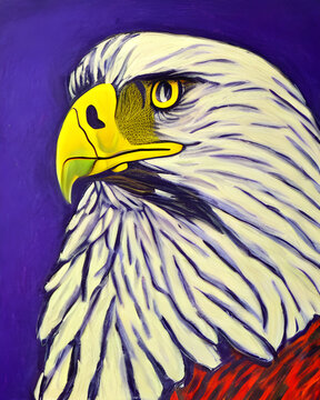 美国的鹰头像油画