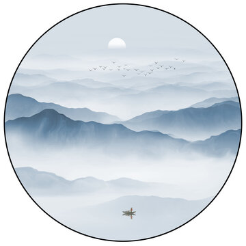 圓形山水畫