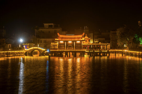 诏安北门塘夜景