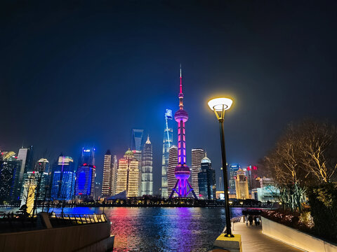 上海浦东外滩夜景