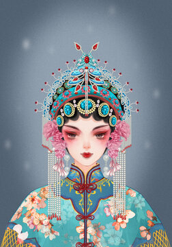 京劇花旦臉譜