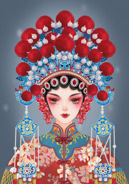 京劇花旦臉譜