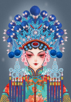 京劇花旦臉譜