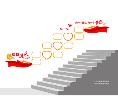 員工風(fēng)采階梯墻
