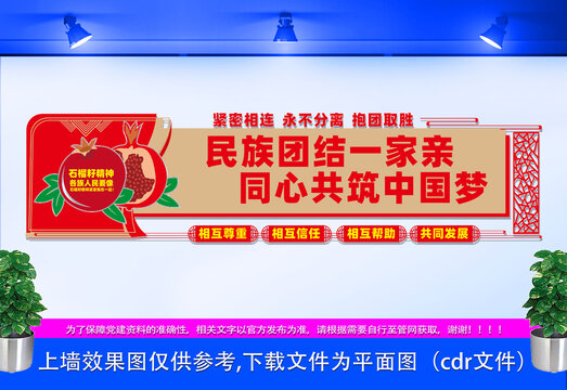 石榴籽精神黨建文化墻