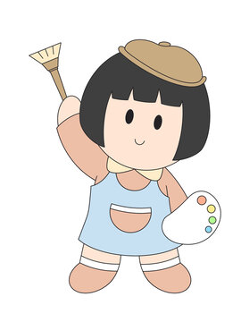 Q版畫家