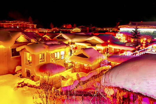 雪乡夜景