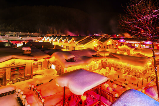 雪乡夜景