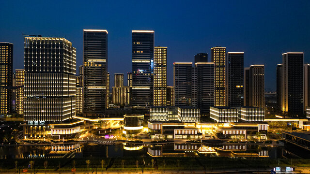 萧山钱江世纪城城市夜景