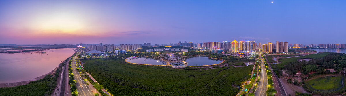 防城港夜景全景