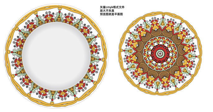 盘子餐具花面设计