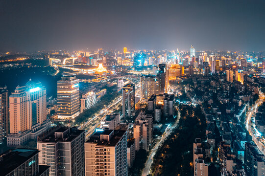 广西南宁东盟商务区夜景