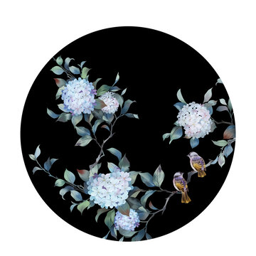 手繪繡球花