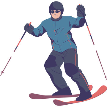 活力运动健身滑雪男孩