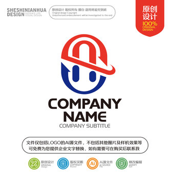 字母SN頑皮的孩子LOGO