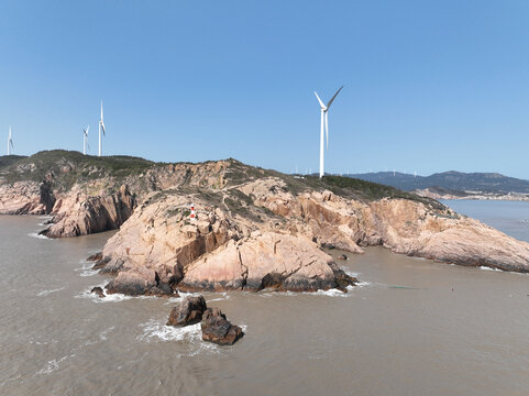 航拍宁德市霞浦县闾峡灯塔