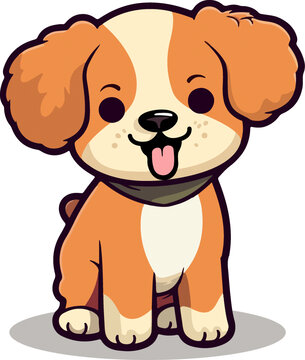 可愛(ài)卡通狗貴賓犬