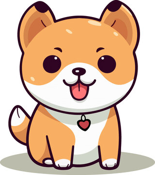 可愛卡通狗卡通秋田犬