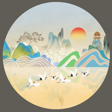 國(guó)潮山水
