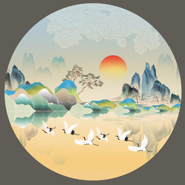 國潮山水畫