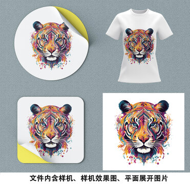 國潮老虎貼圖