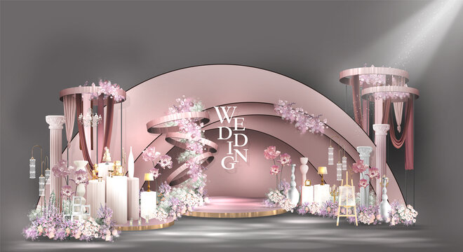裸粉色婚禮迎賓區(qū)