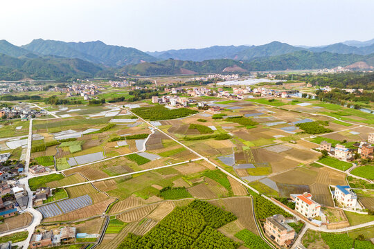 春日五彩田园自然风光景色秀丽