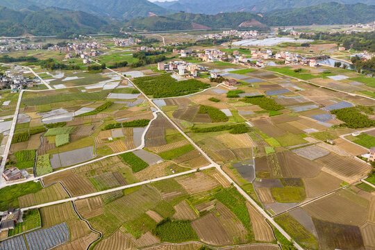 春日五彩田园自然风光景色秀丽