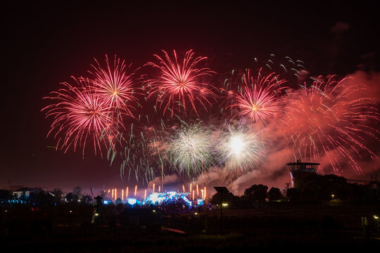 武汉花博汇烟花夜景