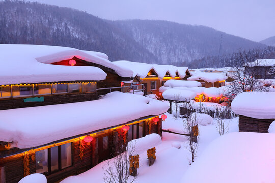 雪乡夜景