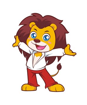 卡通可愛小獅子跳拉丁舞