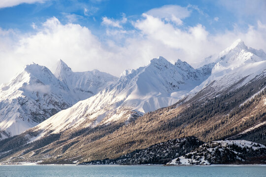 西藏旅游八宿然乌湖雪景