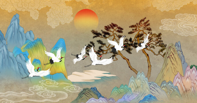 國(guó)風(fēng)山水插畫