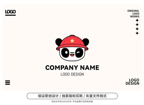 原创卡通熊猫logo